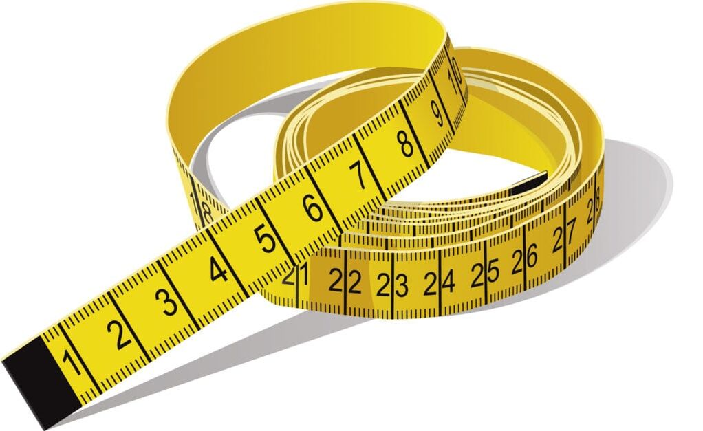 Tape measure for measuring penis width before enlargement